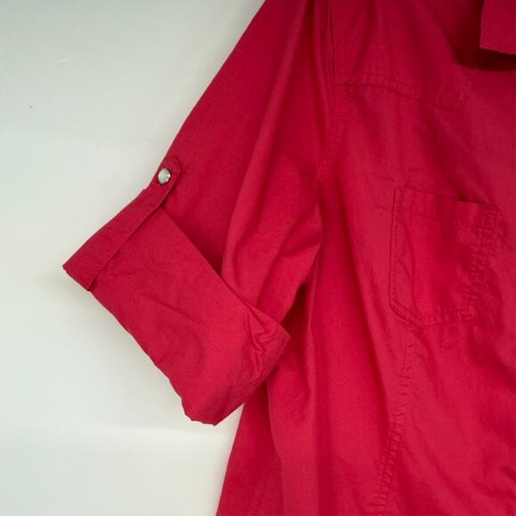 Harley Davidson Shirt Womens XL Red Pearl Snap Spell Out Studded Moto Biker Chic - Picture 5 of 9